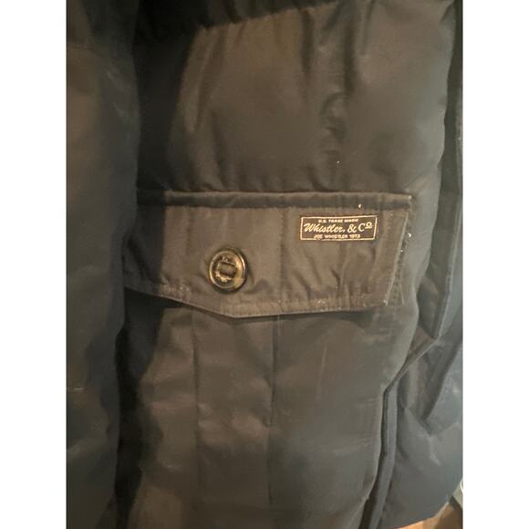 ⭐️ Men’s j. Whistler Black Puffer Winter Coat W / Faux Fur Size Medium - Picture 3 of 7